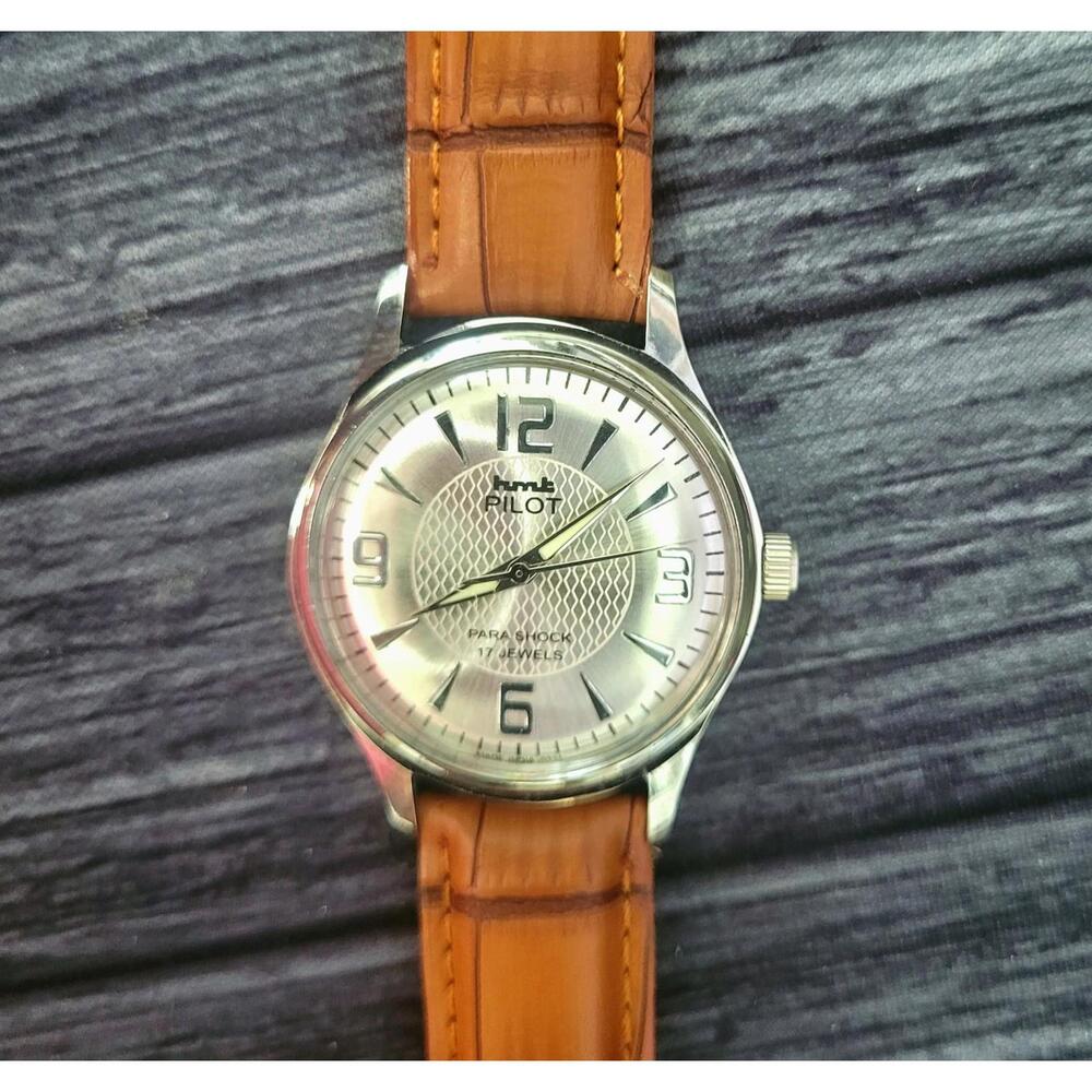 Vintage Clean Para Shock Pilot 17J Pie Pan‎ Men's Watch